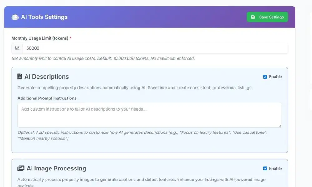 AI Tools Interface